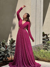 Rosewood Chikankari & Mukaish Lehenga Set